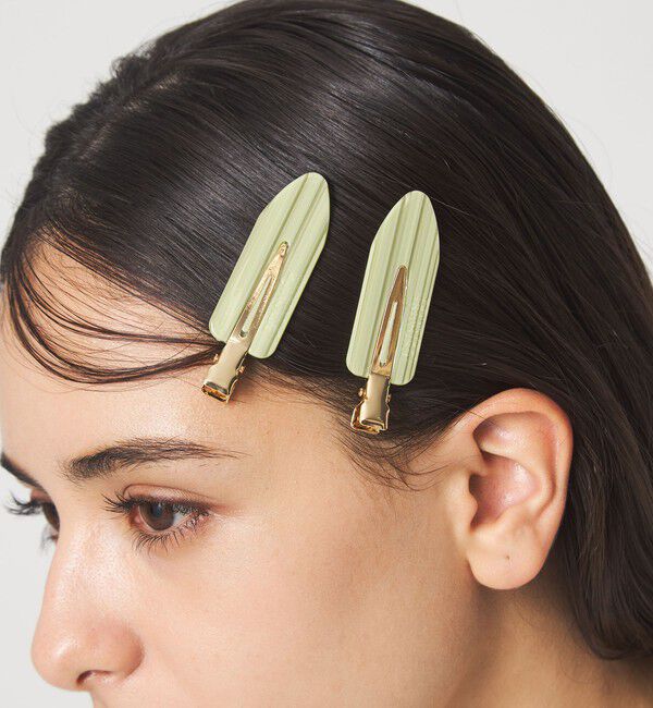 UNITED ARROWS green label relaxing「＜PEIGNEE＞ ヘアクリップ / PAIR」|ピアス|LIME