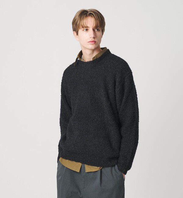 BEAUTY&YOUTH UNITED ARROWS「 ITLIAN プードル クルーネック ニット」|ニット・セーター|BLACK