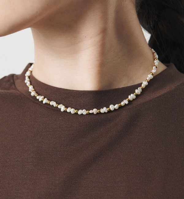 BEAUTY&YOUTH UNITED ARROWS「＜Causerie＞淡水パール&times;ストーン コンビ ネックレス」|ネックレス|OFF WHITE