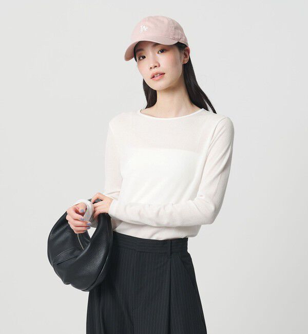 BEAUTY&YOUTH UNITED ARROWS「ハイツイストコットン シアークレープ ロングスリーブTシャツ」|Tシャツ・カットソー|OFF WHITE