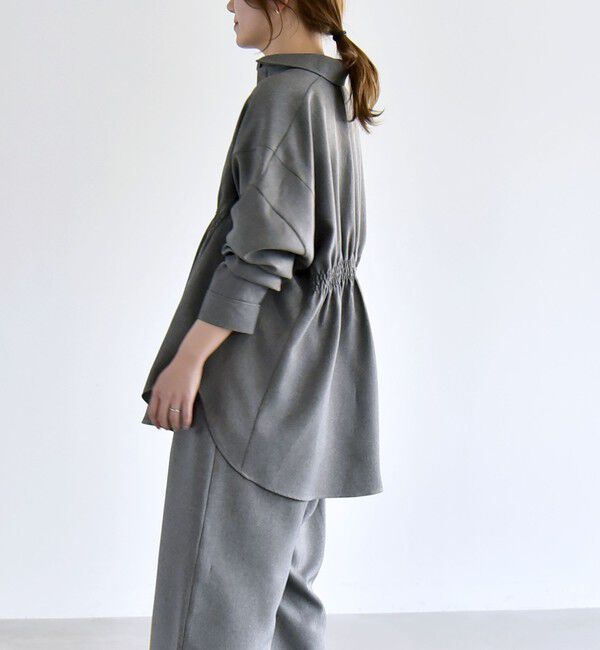 quaranciel「《予約》quaranciel:〈洗濯機可能〉ギャザー シャツ & イージー パンツ セットアップ」|その他|