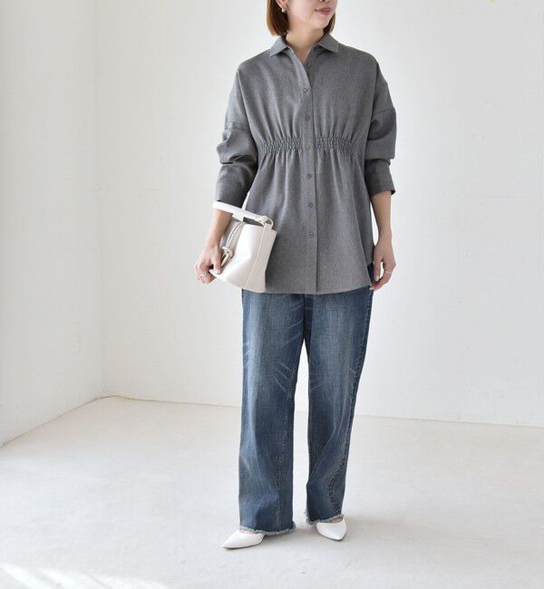 quaranciel「《予約》quaranciel:〈洗濯機可能〉ギャザー シャツ & イージー パンツ セットアップ」|その他|