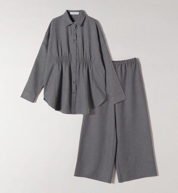 quaranciel「《予約》quaranciel:〈洗濯機可能〉ギャザー シャツ & イージー パンツ セットアップ」|その他|
