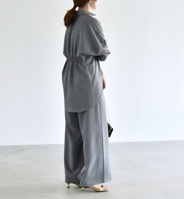 quaranciel「《予約》quaranciel:〈洗濯機可能〉ギャザー シャツ & イージー パンツ セットアップ」|その他|