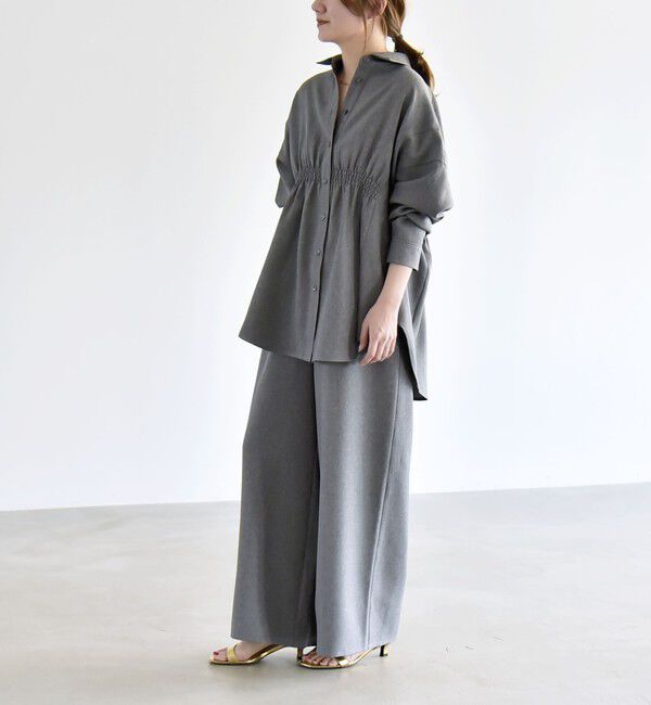 quaranciel「《予約》quaranciel:〈洗濯機可能〉ギャザー シャツ & イージー パンツ セットアップ」|その他|