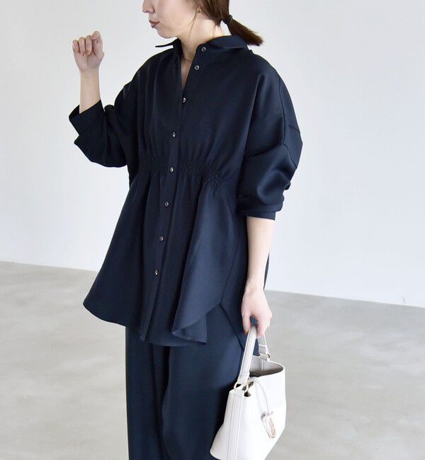 quaranciel「《予約》quaranciel:〈洗濯機可能〉ギャザー シャツ & イージー パンツ セットアップ」|その他|