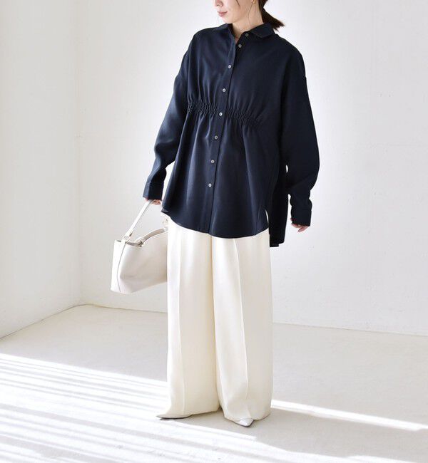 quaranciel「《予約》quaranciel:〈洗濯機可能〉ギャザー シャツ & イージー パンツ セットアップ」|その他|