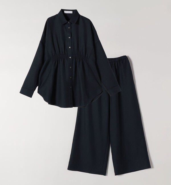 quaranciel「《予約》quaranciel:〈洗濯機可能〉ギャザー シャツ & イージー パンツ セットアップ」|その他|