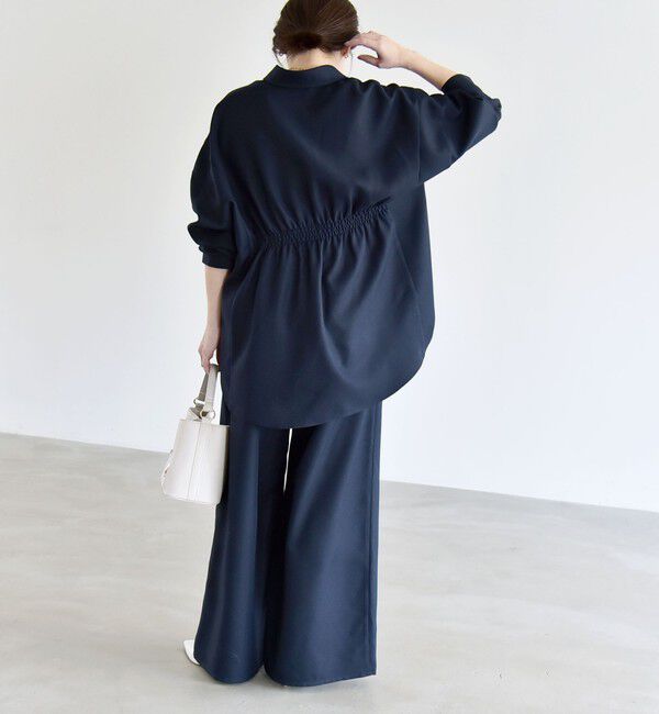 quaranciel「《予約》quaranciel:〈洗濯機可能〉ギャザー シャツ & イージー パンツ セットアップ」|その他|