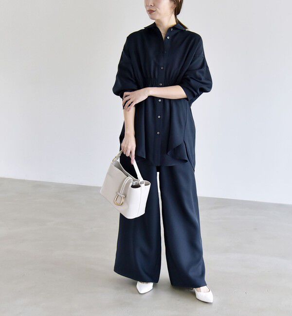 quaranciel「《予約》quaranciel:〈洗濯機可能〉ギャザー シャツ & イージー パンツ セットアップ」|その他|