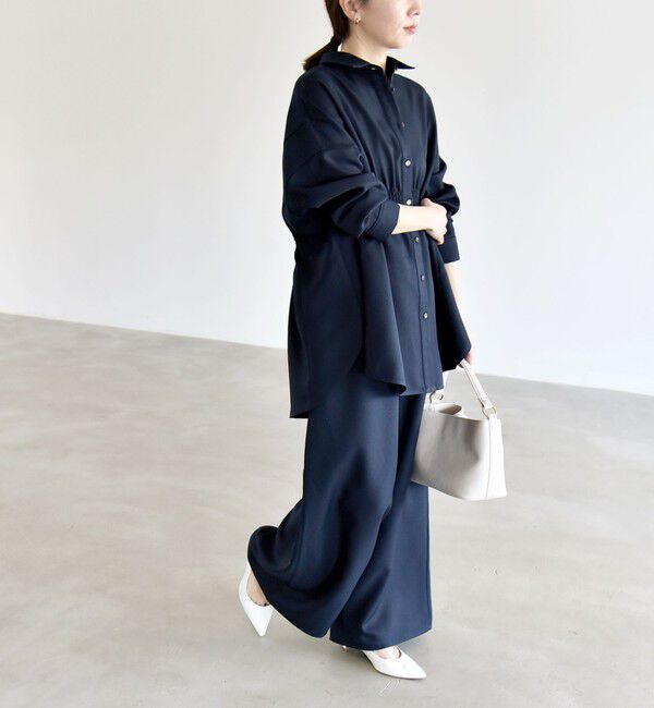 quaranciel「《予約》quaranciel:〈洗濯機可能〉ギャザー シャツ & イージー パンツ セットアップ」|その他|