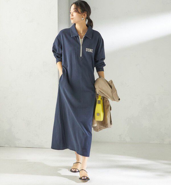 SHIPS for women「《予約》NINE CASE:〈洗濯機可能〉裏毛 スウェット ワンピース」|ワンピース|