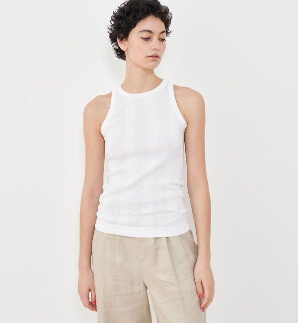 GALERIE VIE「コットンランダムリブ アメリカンスリーブタンクトップ」|タンクトップ|