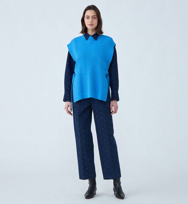 MACPHEE「ハイブリッドコットン クルーネックベスト」|ベスト・ジレ|