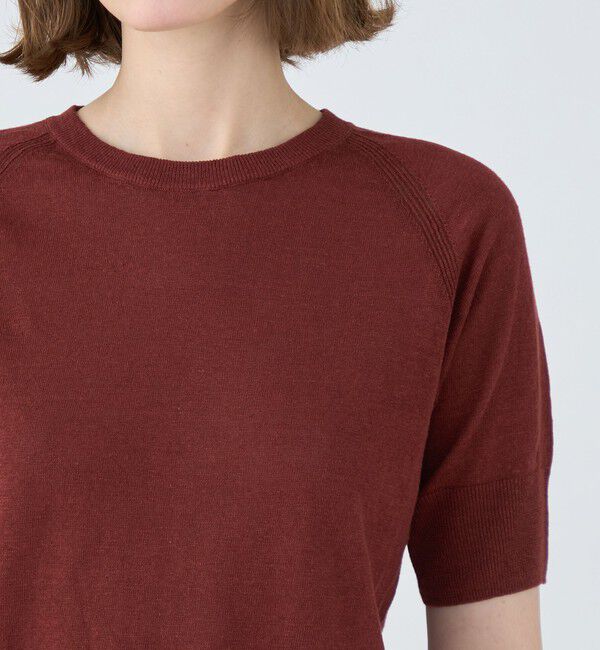 MACPHEE「プレーンリネン ハーフスリーブプルオーバー」|ニット・セーター|