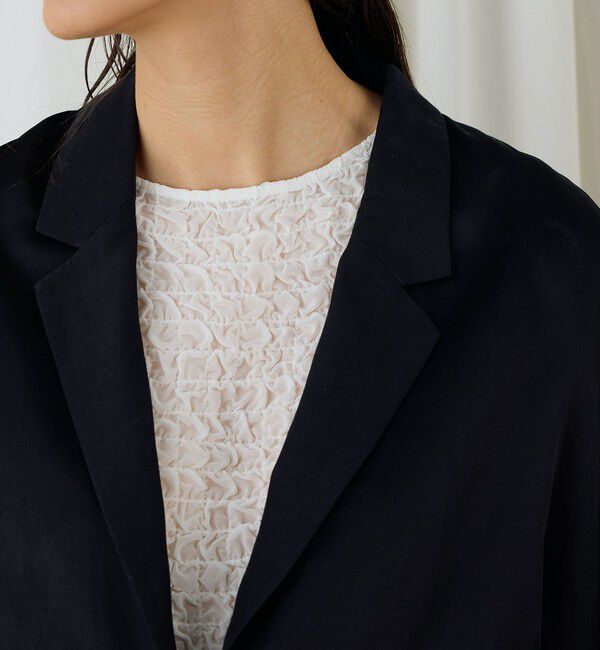 DES PRES「ソフトサテン ハーフスリーブジャケット」|テーラードジャケット|