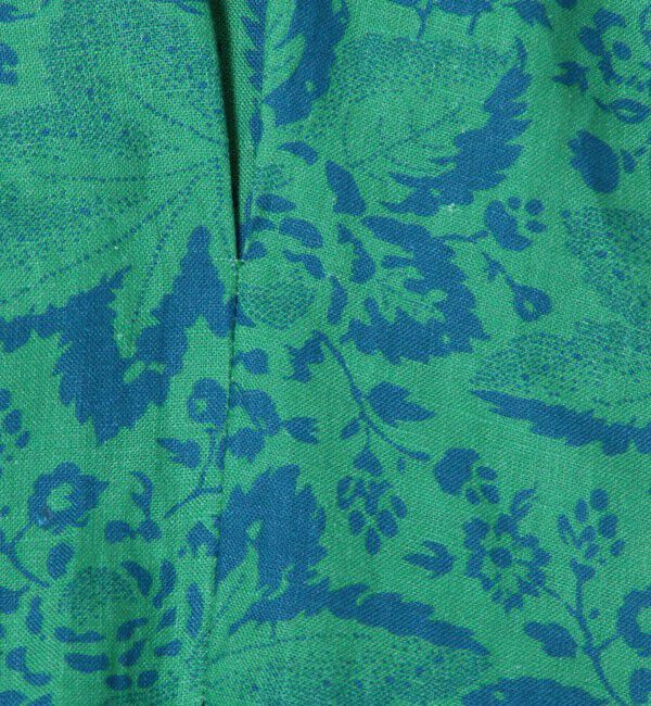 SOULEIADO「リネンプリント キーネックタックブラウス」|シャツ・ブラウス|