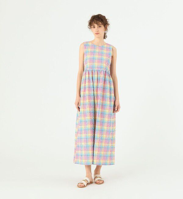 TOMORROWLAND collection「マルチギンガムチェック バックリボンワンピース」|ワンピース|