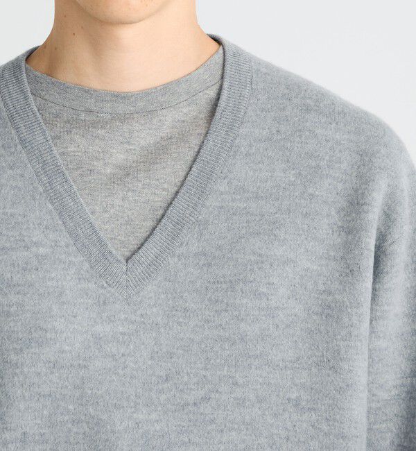 Edition「スラブ縮絨 Vネックプルオーバー」|ニット・セーター|