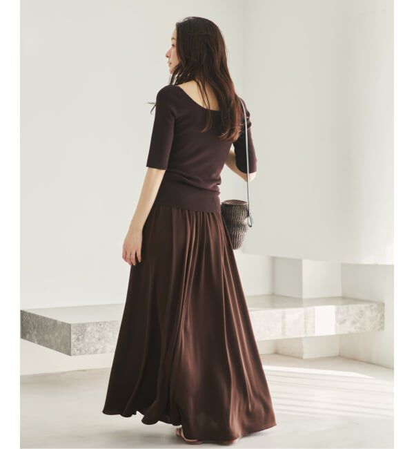 Plage「《予約》dull satin gather スカート」|スカート|