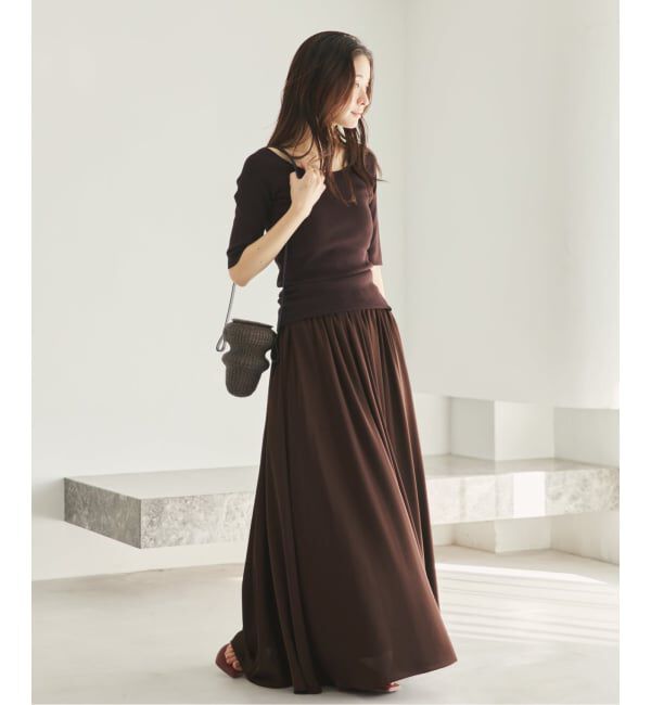 Plage「《予約》dull satin gather スカート」|スカート|