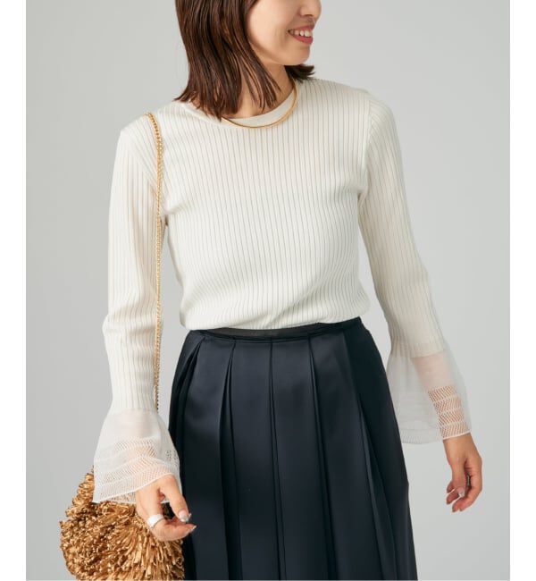VERMEIL par iena「《予約》ベルスリーブリブプルオーバー」|ニット・セーター|