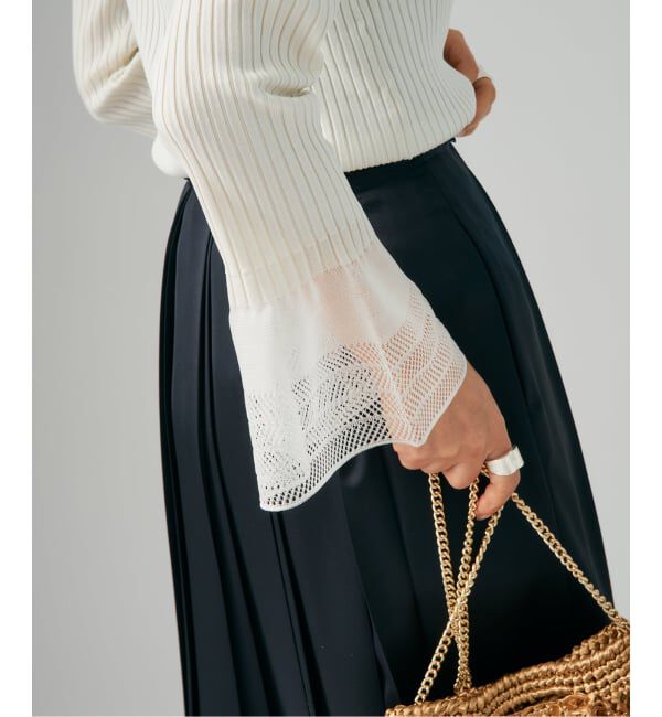 VERMEIL par iena「《予約》ベルスリーブリブプルオーバー」|ニット・セーター|