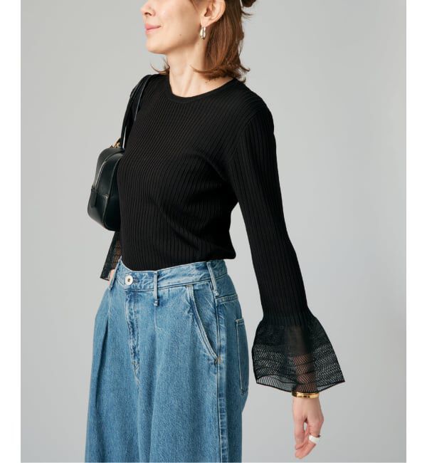 VERMEIL par iena「《予約》ベルスリーブリブプルオーバー」|ニット・セーター|