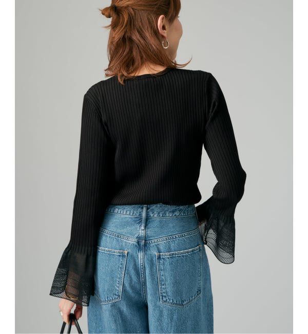 VERMEIL par iena「《予約》ベルスリーブリブプルオーバー」|ニット・セーター|