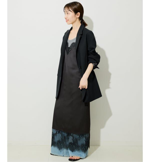 SLOBE IENA「《WEB限定/追加2予約》レースサテンワンピース」|ワンピース|