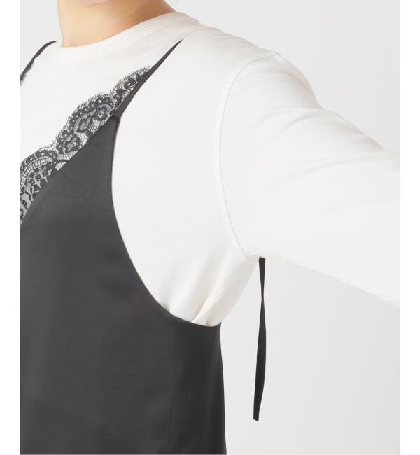 SLOBE IENA「《WEB限定/追加2予約》レースサテンワンピース」|ワンピース|