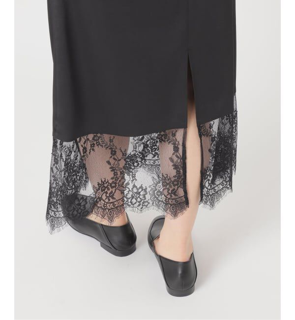 SLOBE IENA「《WEB限定/追加2予約》レースサテンワンピース」|ワンピース|