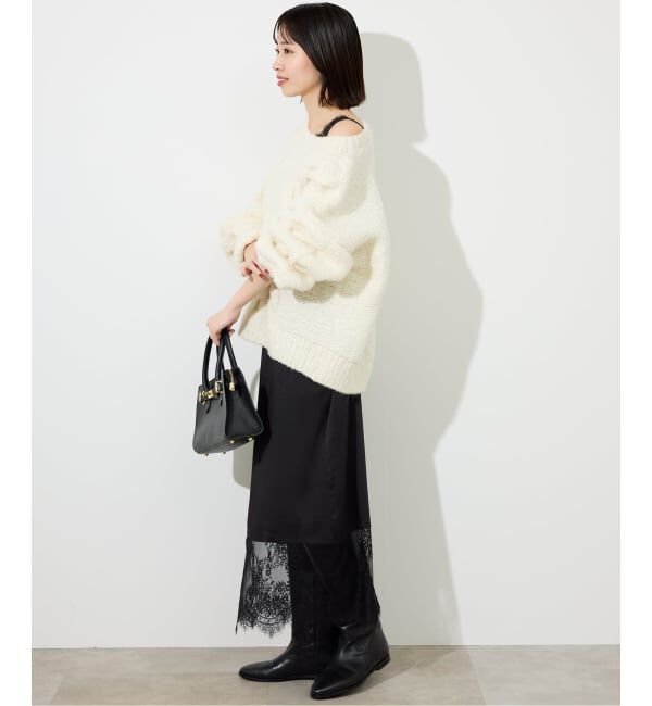 SLOBE IENA「《WEB限定/追加2予約》レースサテンワンピース」|ワンピース|