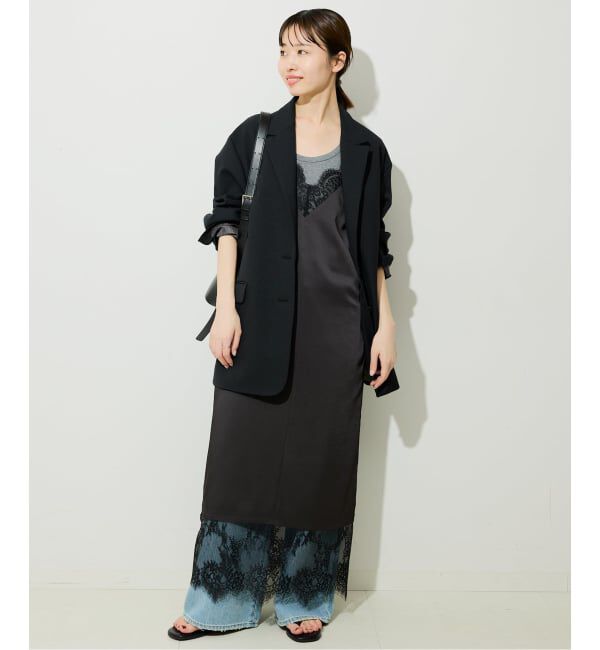 SLOBE IENA「《WEB限定/追加2予約》レースサテンワンピース」|ワンピース|