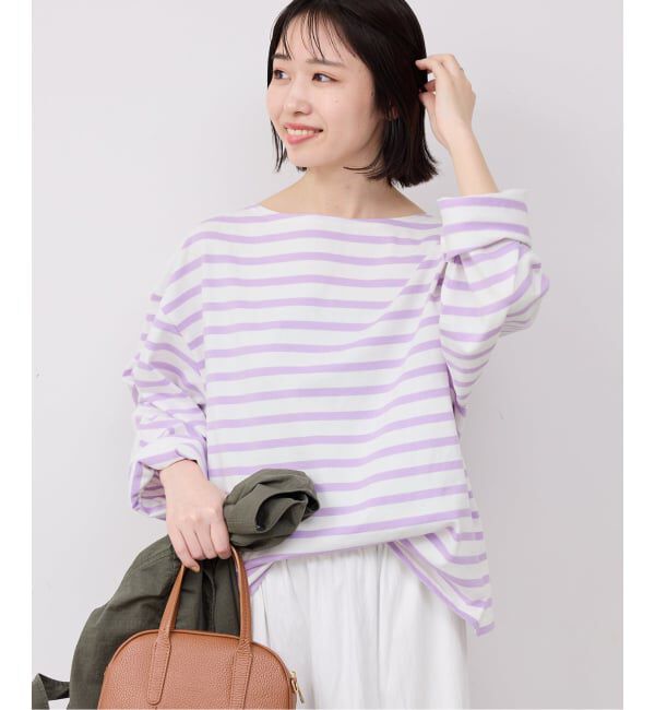 SLOBE IENA「《予約》ボーダープルオーバー」|Tシャツ・カットソー|パープル B