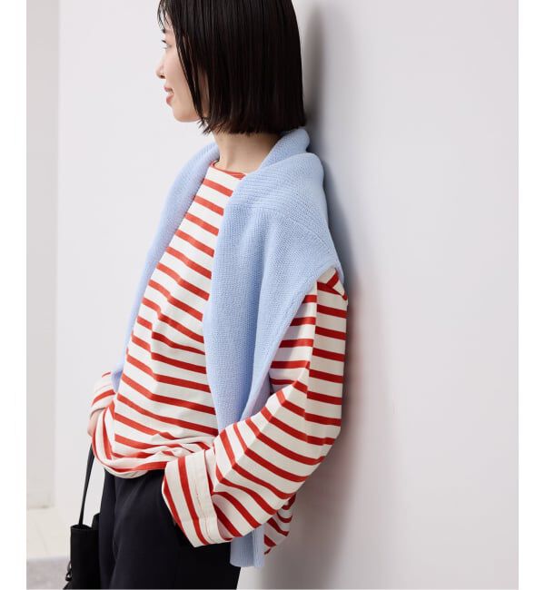 SLOBE IENA「《予約》ボーダープルオーバー」|Tシャツ・カットソー|レッド