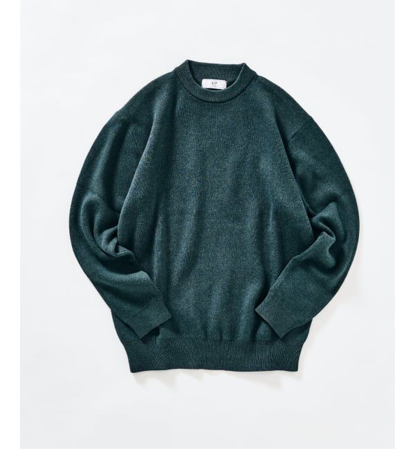 417 EDIFICE「コットンカシミヤ スムース クルーニット」|ニット・セーター|カーキ