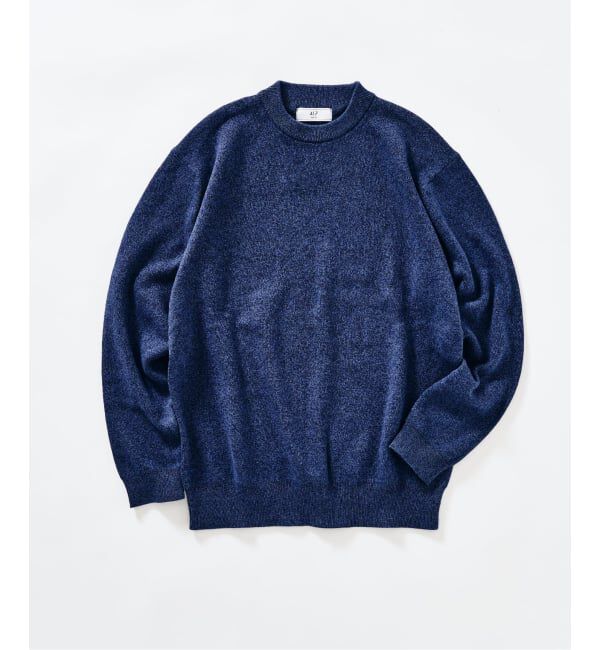 417 EDIFICE「コットンカシミヤ スムース クルーニット」|ニット・セーター|ブルー A