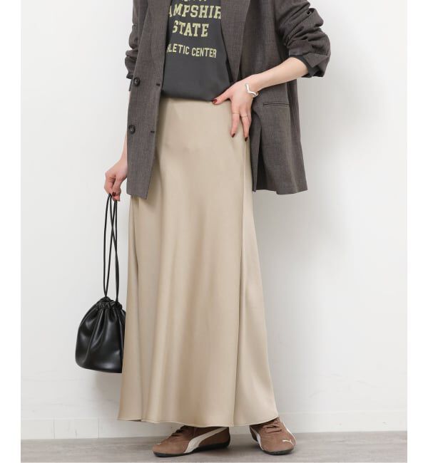 JOURNAL STANDARD relume「《予約》バイアスサテンスカート」|スカート|ベージュ