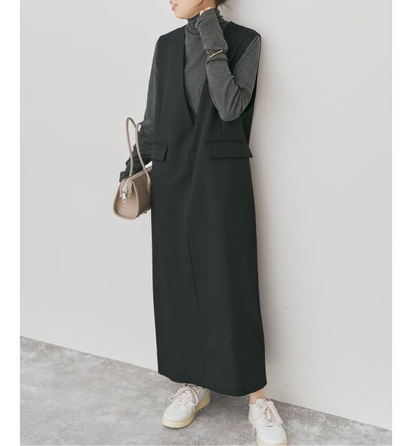Spick and Span「《WEB限定 / 追加予約》ダブルクロスVネックワンピース」|ワンピース|