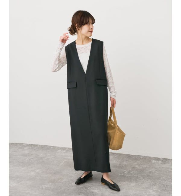Spick and Span「《WEB限定 / 追加予約》ダブルクロスVネックワンピース」|ワンピース|