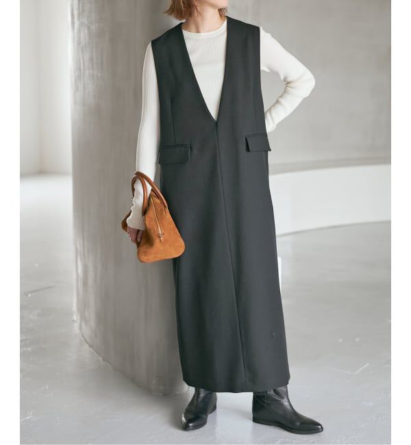 Spick and Span「《WEB限定 / 追加予約》ダブルクロスVネックワンピース」|ワンピース|