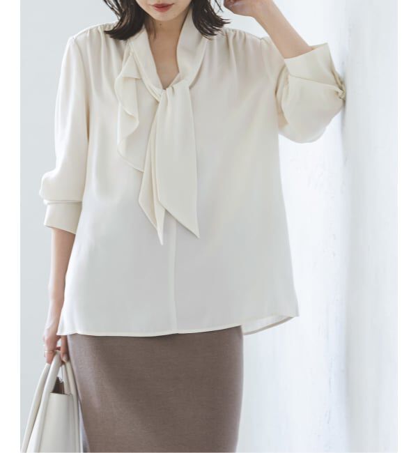 NOBLE「《WEB＆日本橋店限定・追加予約》ロイヤルサテンボウタイブラウス」|シャツ・ブラウス|