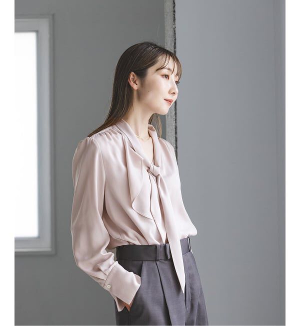 NOBLE「《WEB＆日本橋店限定・追加予約》ロイヤルサテンボウタイブラウス」|シャツ・ブラウス|