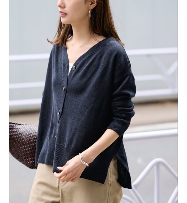 FRAMeWORK「≪予約≫ペーパーコットン Vカーディガン」|カーディガン|