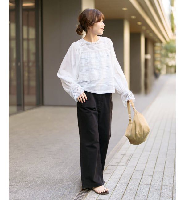Spick and Span「《予約》ne Quittez pas / ヌキテパ 別注Pintuck & Lace Blouse*」|シャツ・ブラウス|