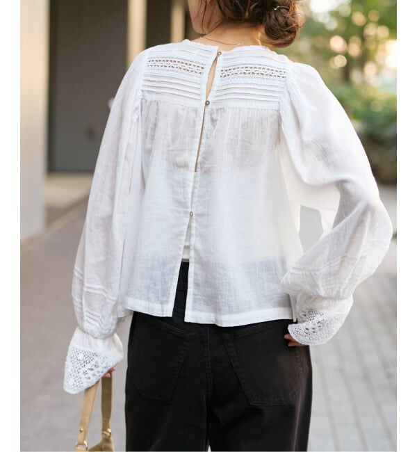 Spick and Span「《予約》ne Quittez pas / ヌキテパ 別注Pintuck & Lace Blouse*」|シャツ・ブラウス|