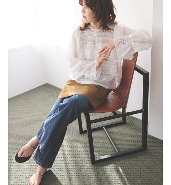 Spick and Span「《予約》ne Quittez pas / ヌキテパ 別注Pintuck & Lace Blouse*」|シャツ・ブラウス|