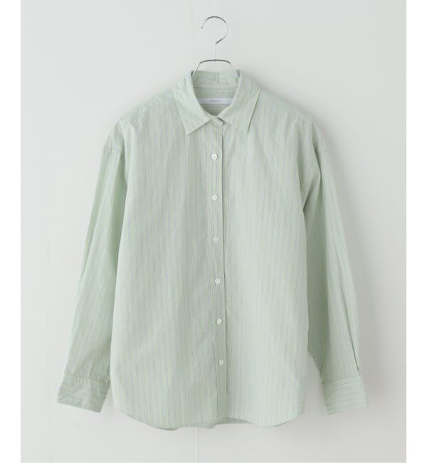 FRAMeWORK「綿麻ストライプレギュラーシャツ」|シャツ・ブラウス|グリーン