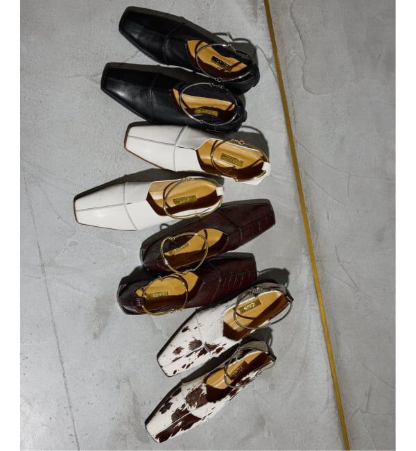 GRISE「《追加予約》GRISEレザースクエアクロスシームアンクルフラット」|その他|